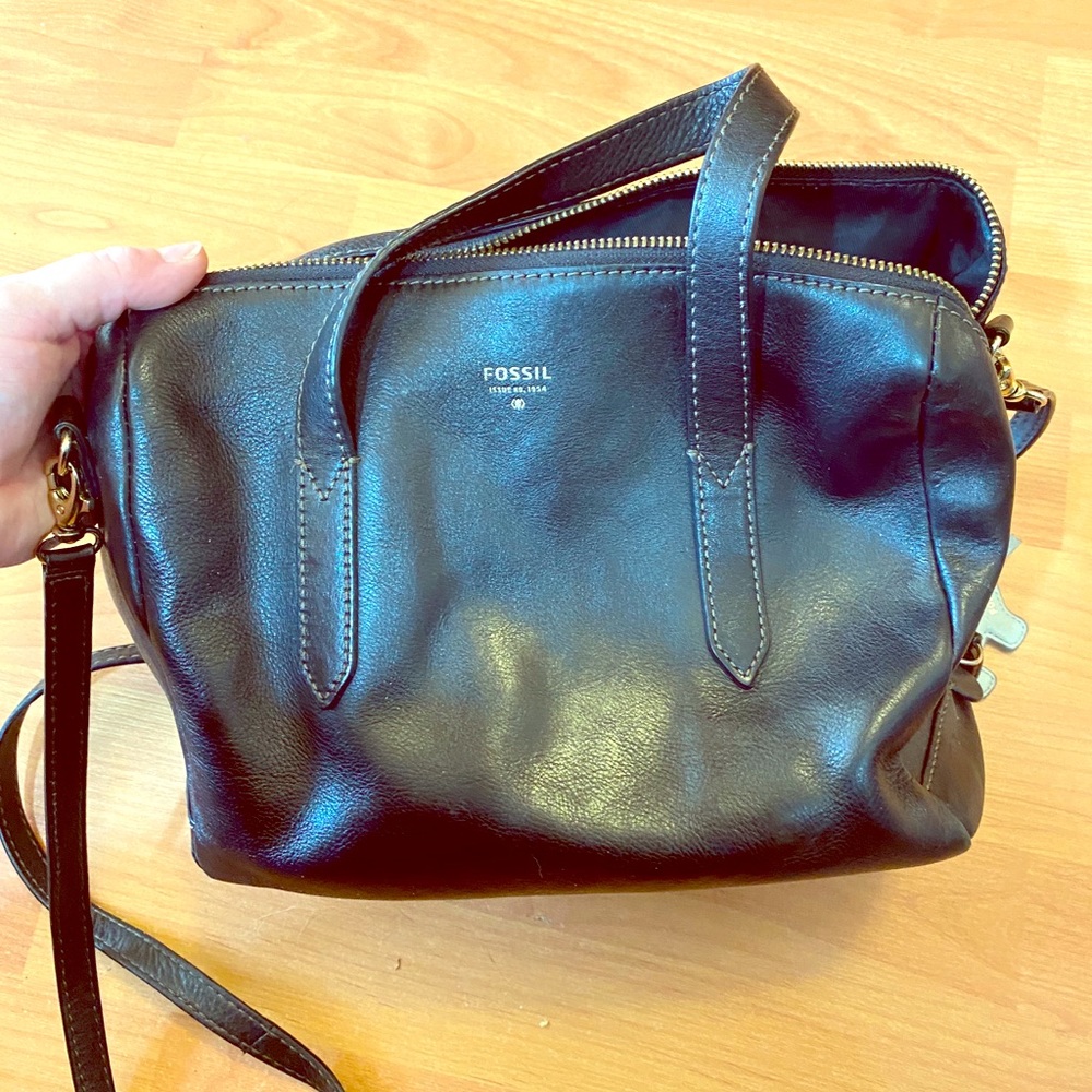 Fossil Sydney satchel black leather